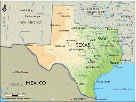 Geographical Map Of Texas And Texas Geographical Maps - Texas Land Map | Printable Maps