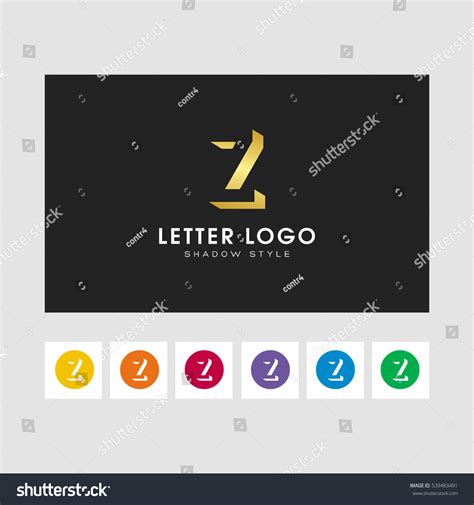 Z Shadow Letter Logo Gold Color Stock Vector (Royalty Free) 539483491 ...