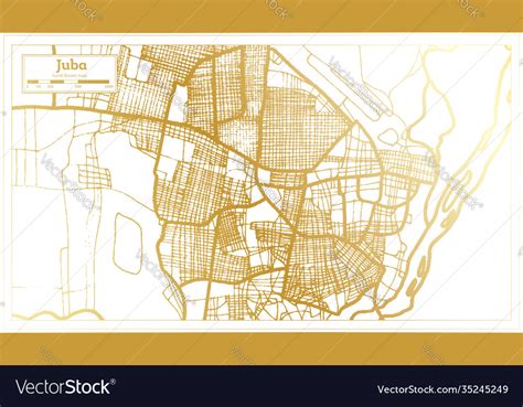 Juba south sudan city map in retro style Vector Image