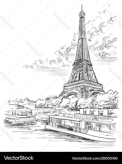 Hand drawing paris 3 Royalty Free Vector Image