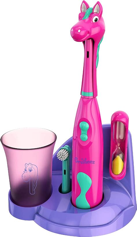 Children's Electric Toothbrush Includes Toothbrush, Adorable Head Cover, 2 Toothbrush Heads, 2 ...