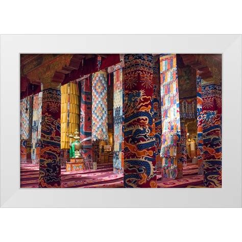 Su, Keren 24x17 White Modern Wood Framed Museum Art Print Titled - Inside a praying hall in ...