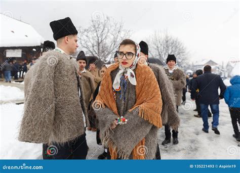 Romanian Winter Festival in Maramures Editorial Stock Photo - Image of moldova, masked: 135221493