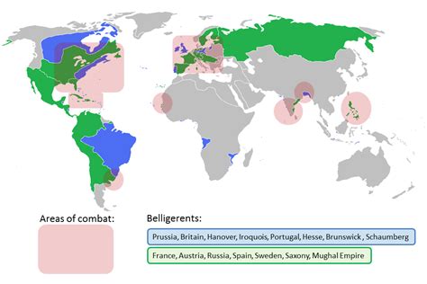 Map of the Seven Years War (1756–1763). Some consider it to be the first World War. : r/MapPorn