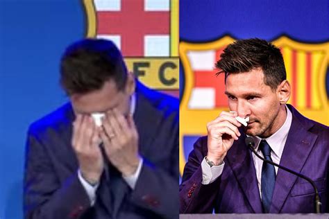 FC Barcelona Lionel Messi: Messi video crying as he announce departure