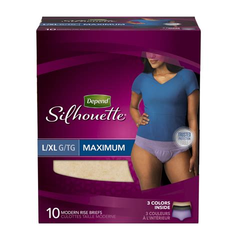 Depend Silhouette for Women Briefs Maximum Absorbency L/XL - 10 CT - Walmart.com