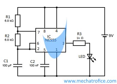 LED Flasher Circuits Using 555 Timer IC