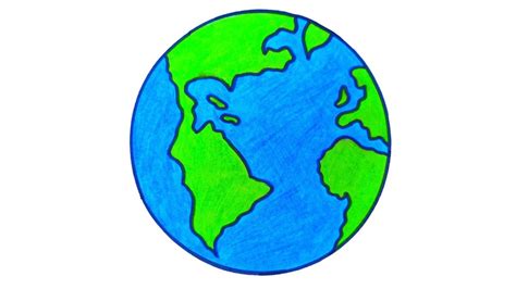 How to draw Earth easy - YouTube