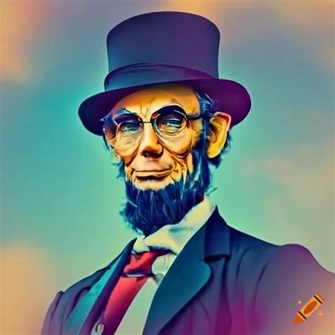Abraham lincoln with sunglasses and usa colors on Craiyon