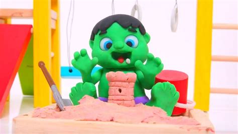 BABY HULK PLAYS WITH SAND Superhero Babies & Frozen Elsa Play Doh ...