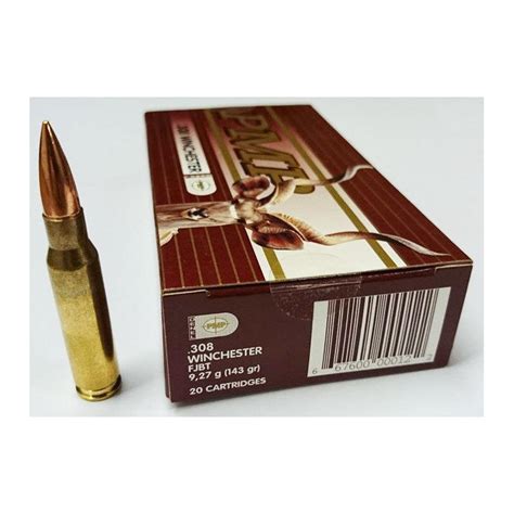 Ammo 308 Win 143Gr PMP FMJBT 20's