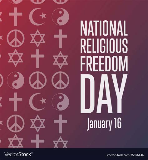 National religious freedom day january Royalty Free Vector