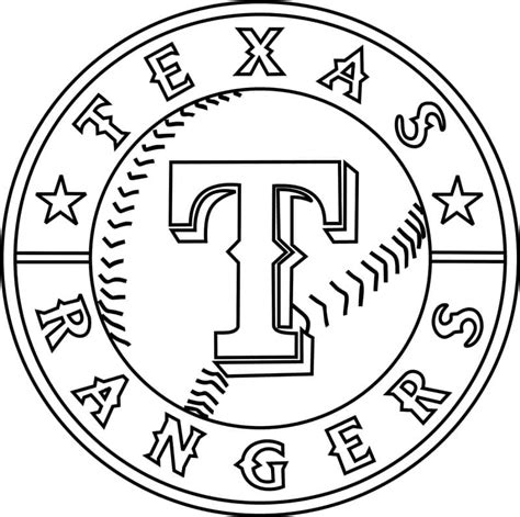 Texas Rangers Logo coloring page - Download, Print or Color Online for Free