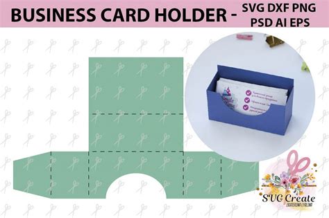 Business card holder template stand paper organiser box