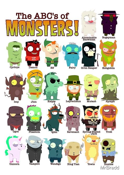 "The ABC's of Monsters! - With Names." by MrBradd | Redbubble