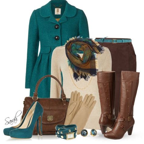 Teal, Brown, and Beige Gold | Teal outfits, Casual winter outfits ...