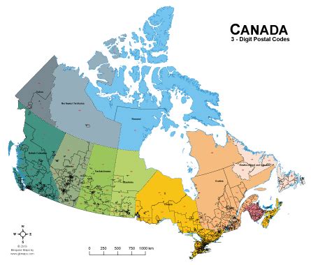 Editable Canada 3 Digit Postal Code Maps as Vector Files Download