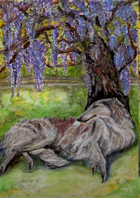 Borzoi art. Canvas print of original watercolor painting. | Etsy