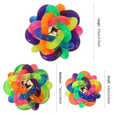 HBuir Pet Chew Toys Dog Colorful Bouncy Rubber Balls with BellSmall *** Read more at the image ...