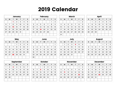 Printable 2019 Calendar - Simple & Stylish Printable Calendars