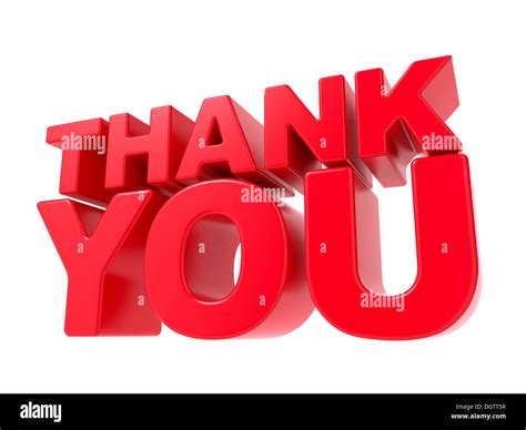 Thank You - Red 3D Text Stock Photo - Alamy