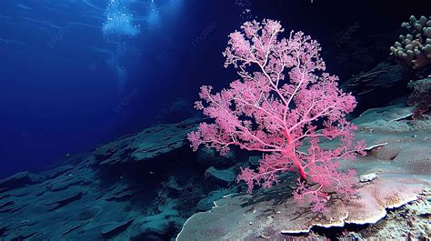 Gorgonia Coral On The Deep Blue Ocean Background, Animal, Aquarium ...