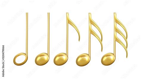 Vettoriale Stock Musical Notes Signs In Golden Color Set Vector ...