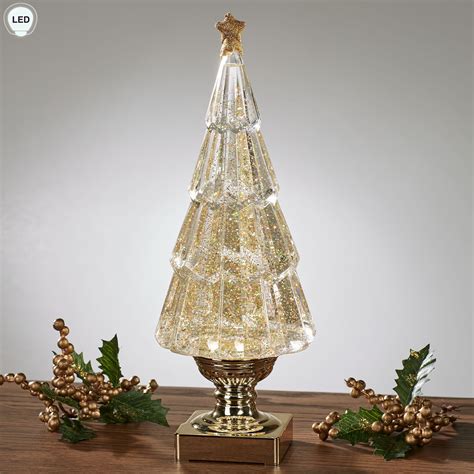 Glitter Swirl LED Lighted Christmas Tree Table Accent by Roman