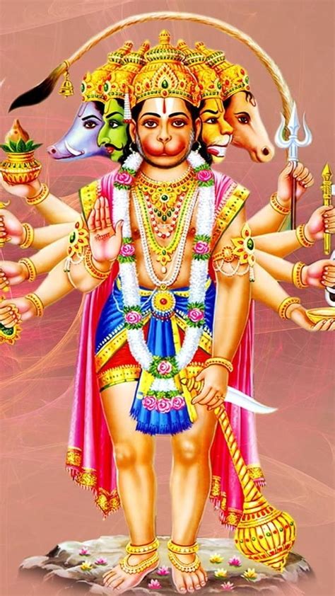 Panchmukhi Hanuman, Pink Background, lord hanuman HD phone wallpaper | Pxfuel