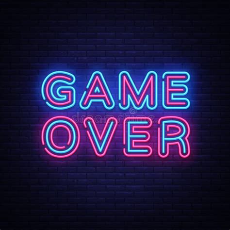 Game Over Neon Text Vector. Game Over Neon Sign, Gaming Design Template ...