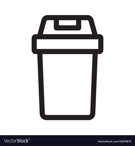 Trash can outline icon bin Royalty Free Vector Image