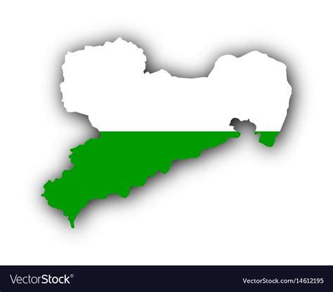 Map and flag of saxony Royalty Free Vector Image