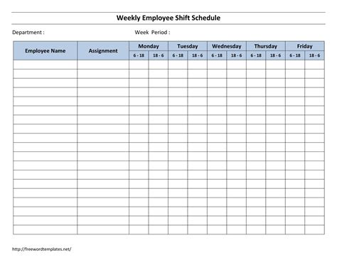 12 Hour Shift Calendar Templates