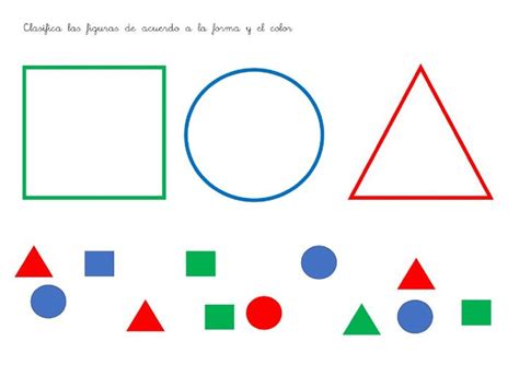 Clasifica los objetos de acuerdo a su forma y color - Ficha interactiva | Color worksheets ...