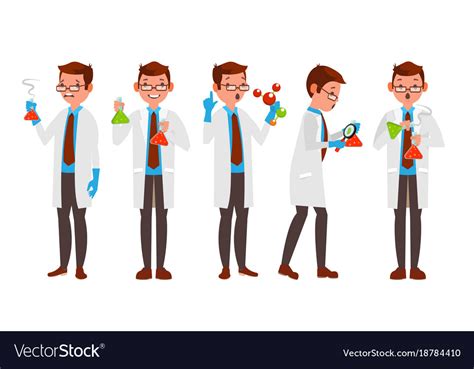 Scientist character friendly funny Royalty Free Vector Image