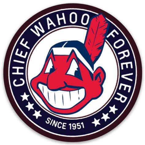 Cleveland Indians Chief Wahoo Forever Since 1951 logo type Die-cut round MAGNET | eBay