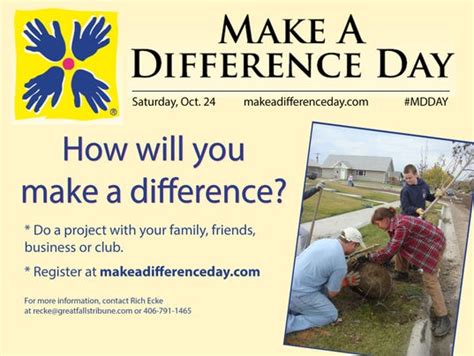 Help the community on Make A Difference Day Oct. 24