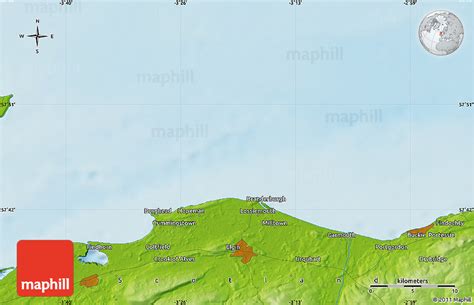 Physical Map of Forres