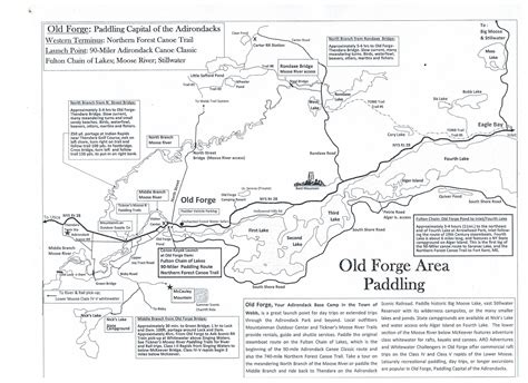 Old Forge NY Area Paddling Map | Map brochures, Map, Brochure