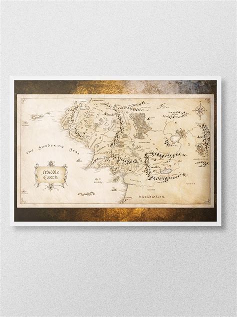 Middle-Earth Map Poster, Çerçevesiz Tv Film Poster | Poster Baskı Modelleri ve Fiyatları