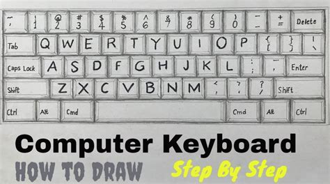 Computer Keyboard Drawing Cartoon