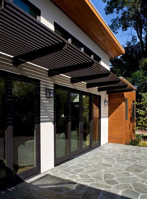 aluminum pergola Exterior Modern with black trim cedar wood clean Doors ...