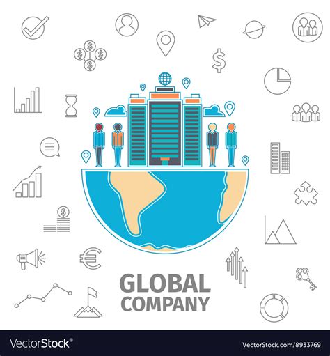 Global company concept Royalty Free Vector Image