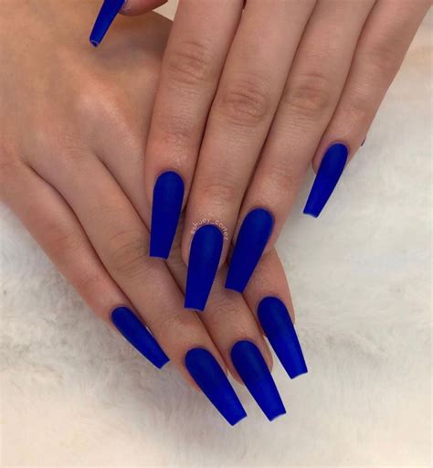 40 Gorgeous Royal Blue Nail Designs : Matte Royal Blue Acrylic Coffin ...