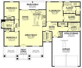 Craftsman Plan: 1,698 Square Feet, 3 Bedrooms, 2.5 Bathrooms - 041-00295