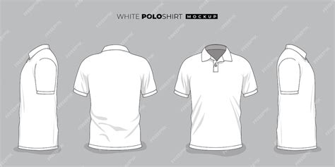 Premium Vector | Set of white polo shirt template with any view design for product advertising ...