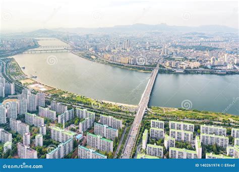 Amazing Top View of the Han River, Seoul, South Korea Editorial Stock Image - Image of scenic ...