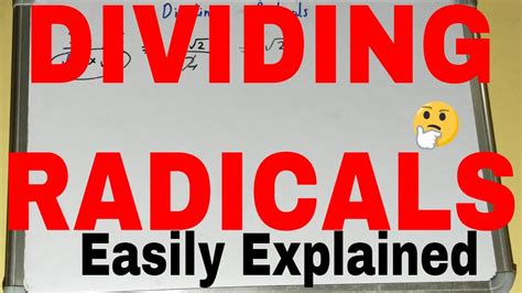 Dividing radicals|How to divide radicals|Solving radical division ...