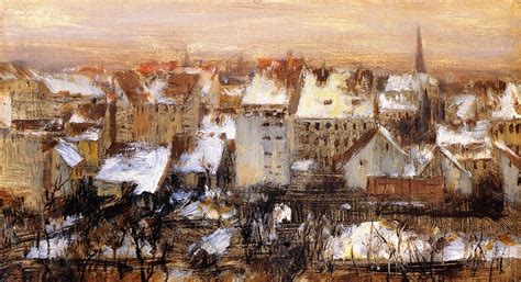 Back Yards in the Snow Berlin Painting | Adolph von Menzel Oil Paintings