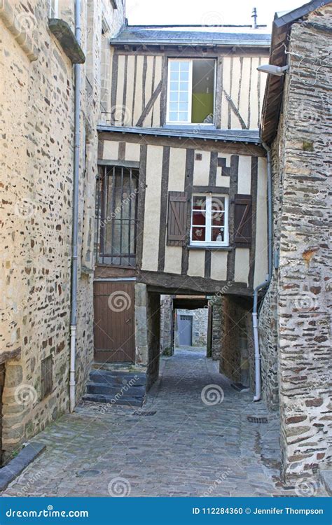 Street in Vitre, France stock photo. Image of stone - 112284360